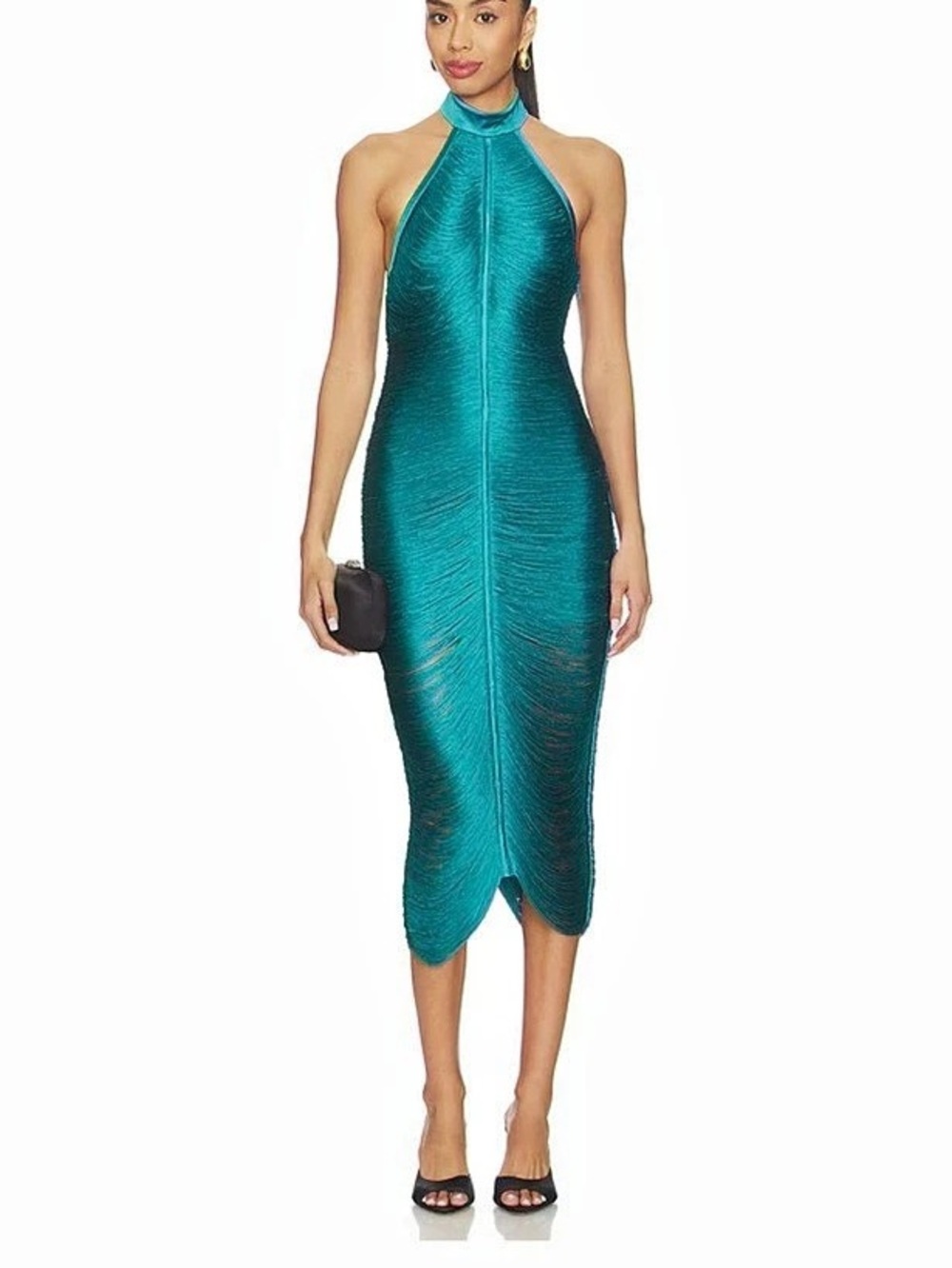 Nargis Midi Dress Teal Halter Midi Dress Like New
